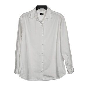 Vintage C.P. Company Made In Italy White Button Up Long Sleeve Cotton Shirt Sz M